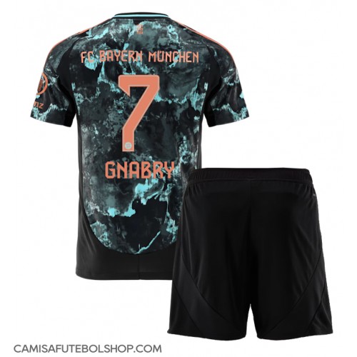 Camisa de time de futebol Bayern Munich Serge Gnabry #7 Replicas 2º Equipamento Infantil 2024-25 Manga Curta (+ Calças curtas)